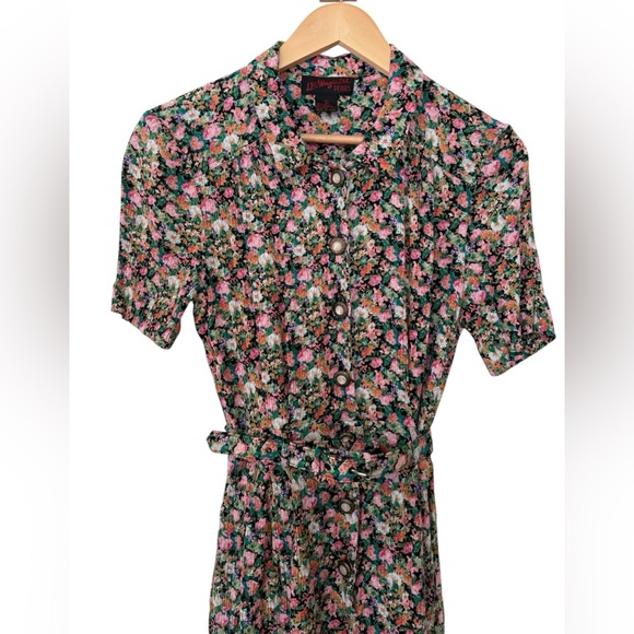 Vintage J.B. Wright Ltd Petites Floral Romper Belted Shorts Size 8 90s Summer - Picture 5 of 9